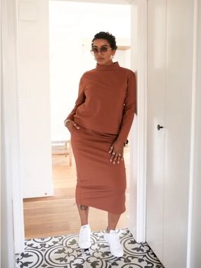 Smash + Tess Audrey Shirt in Brown/Cognac